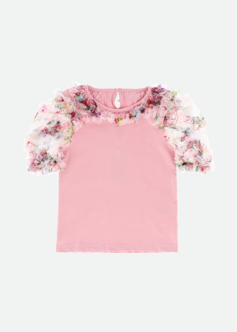 Codie Floral Tulle Top Tea Rose