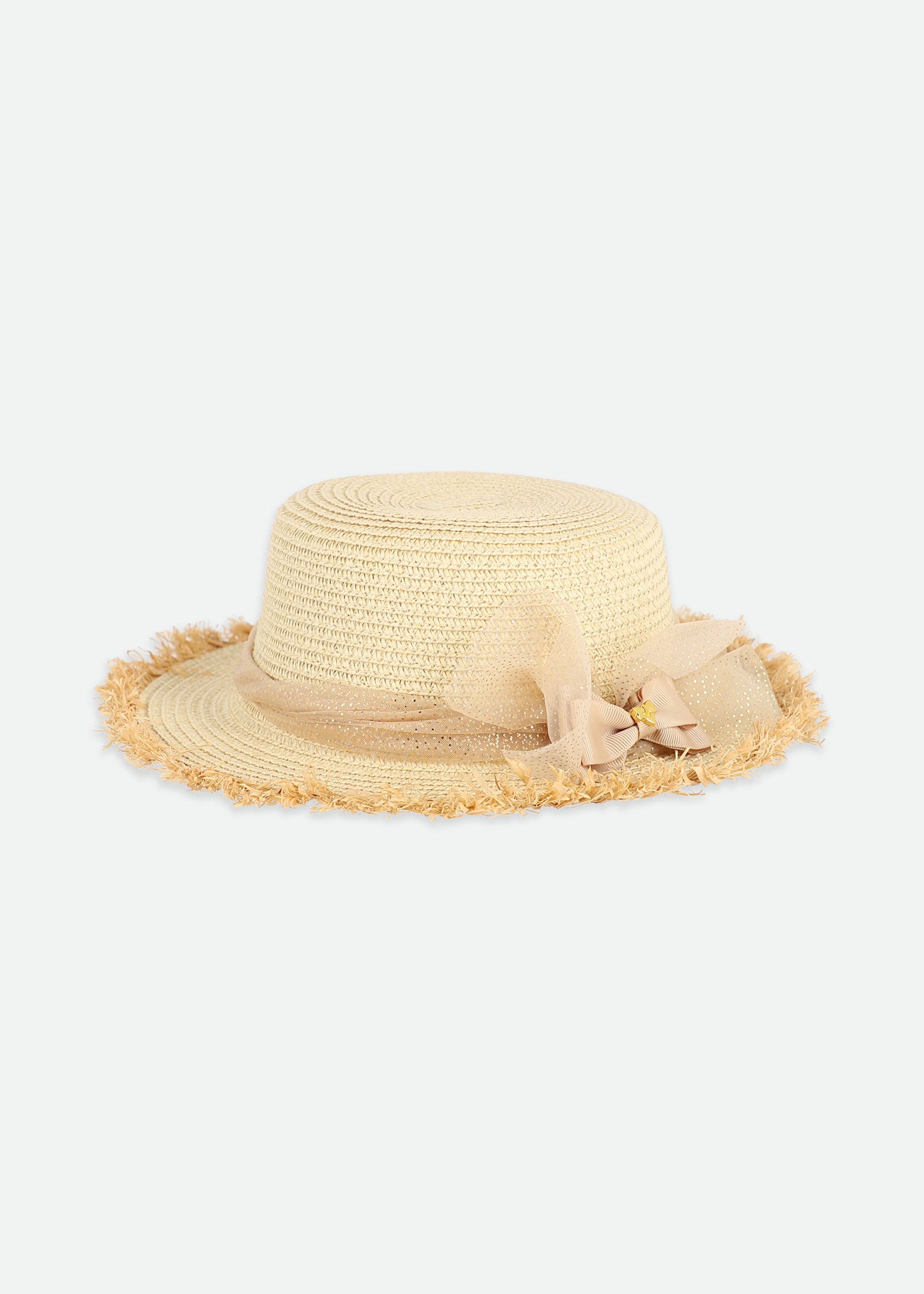 Cordobes Straw Hat With Tulle Natural