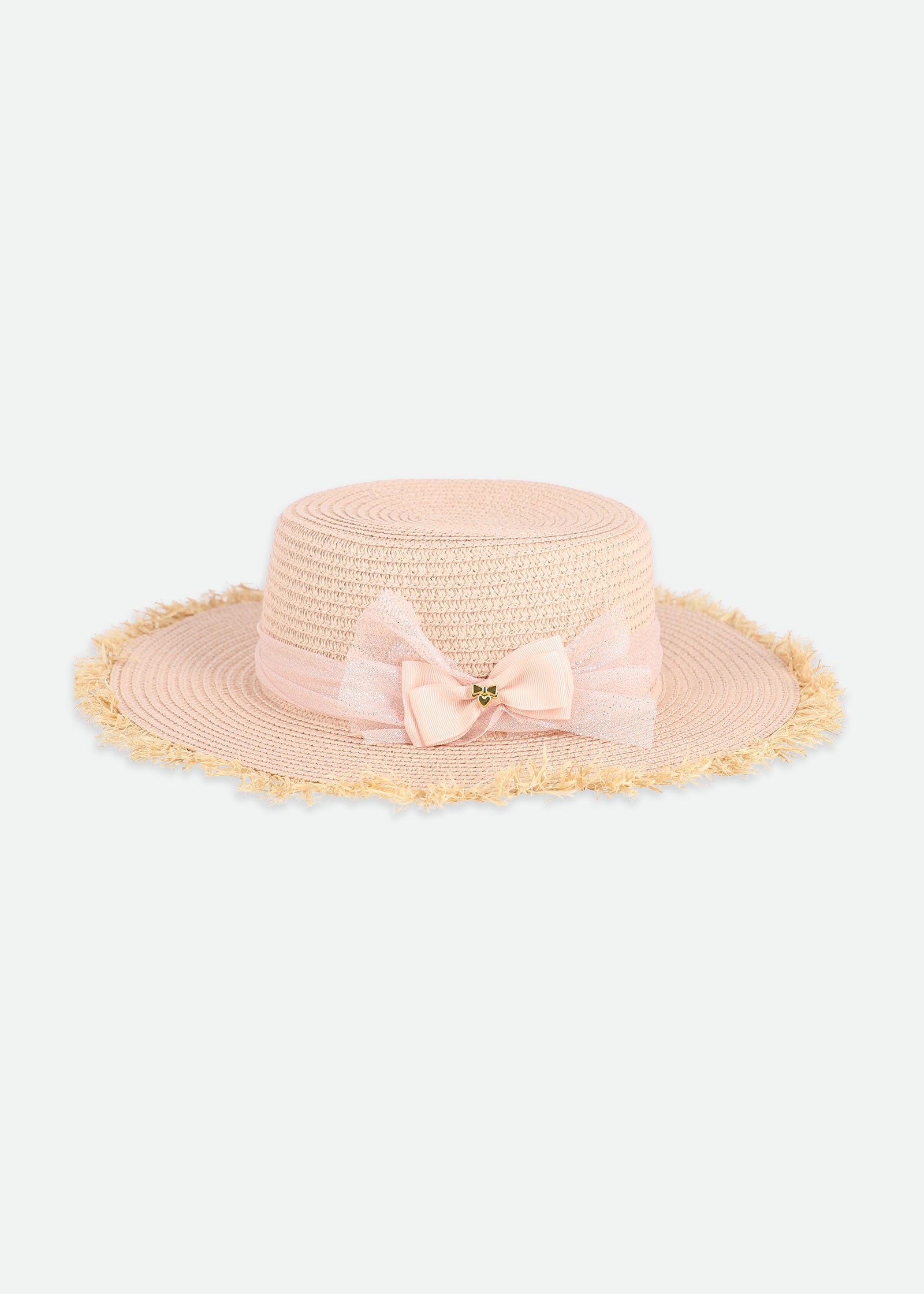 Cordobes Straw Hat With Tulle Pink