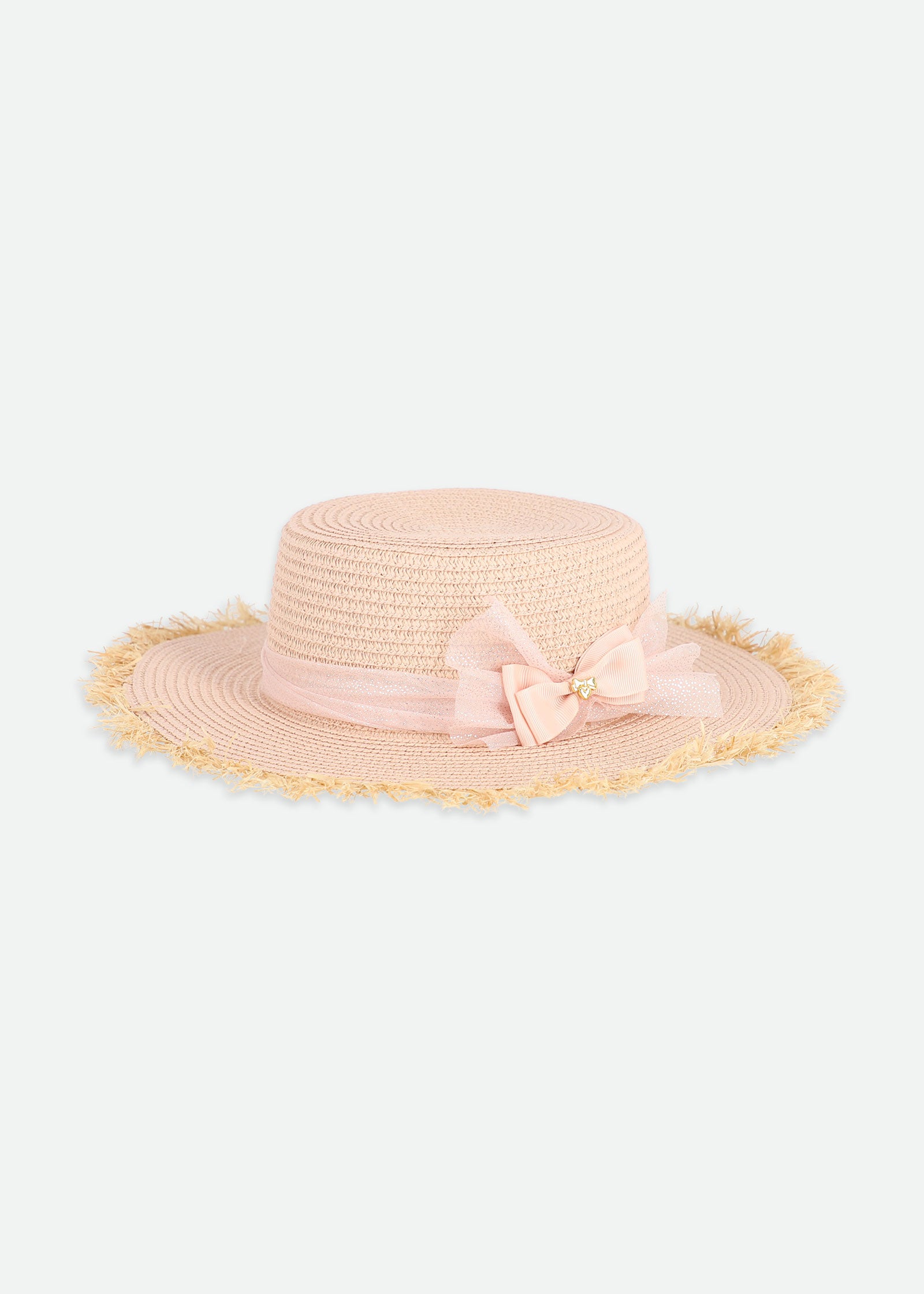 Cordobes Straw Hat With Tulle Pink