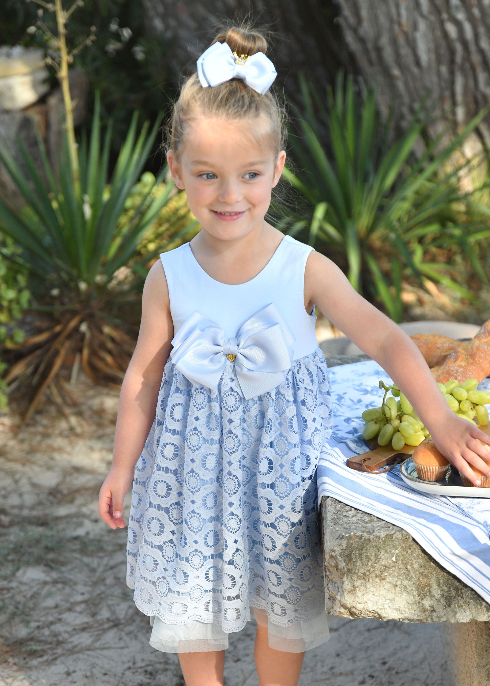 Corella Lace Dress Pale Blue