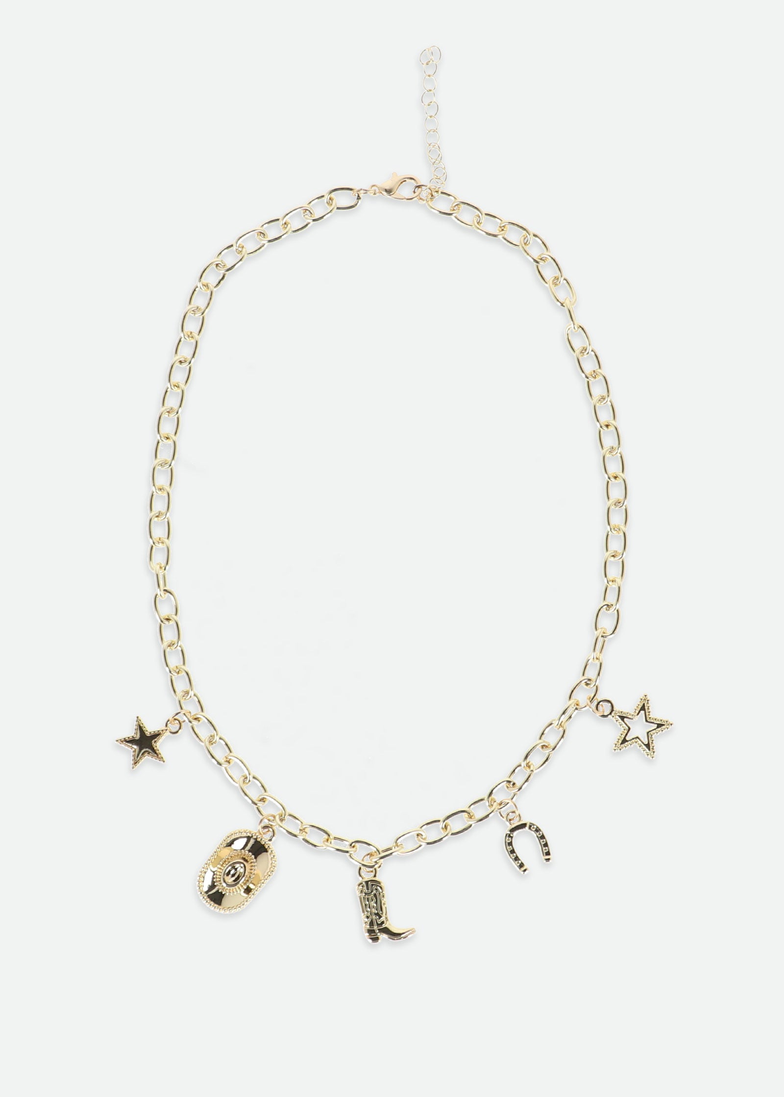 Cowgirl Charm Necklace Gold