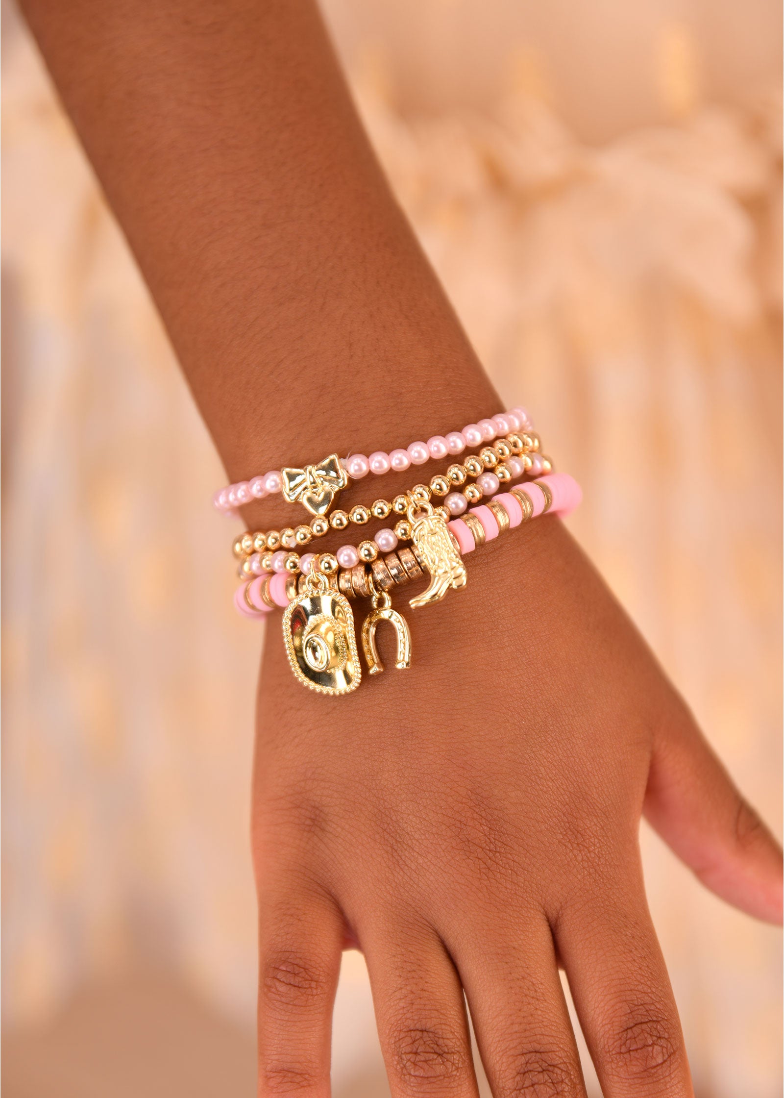 Cowgirl Bracelet Set Pink