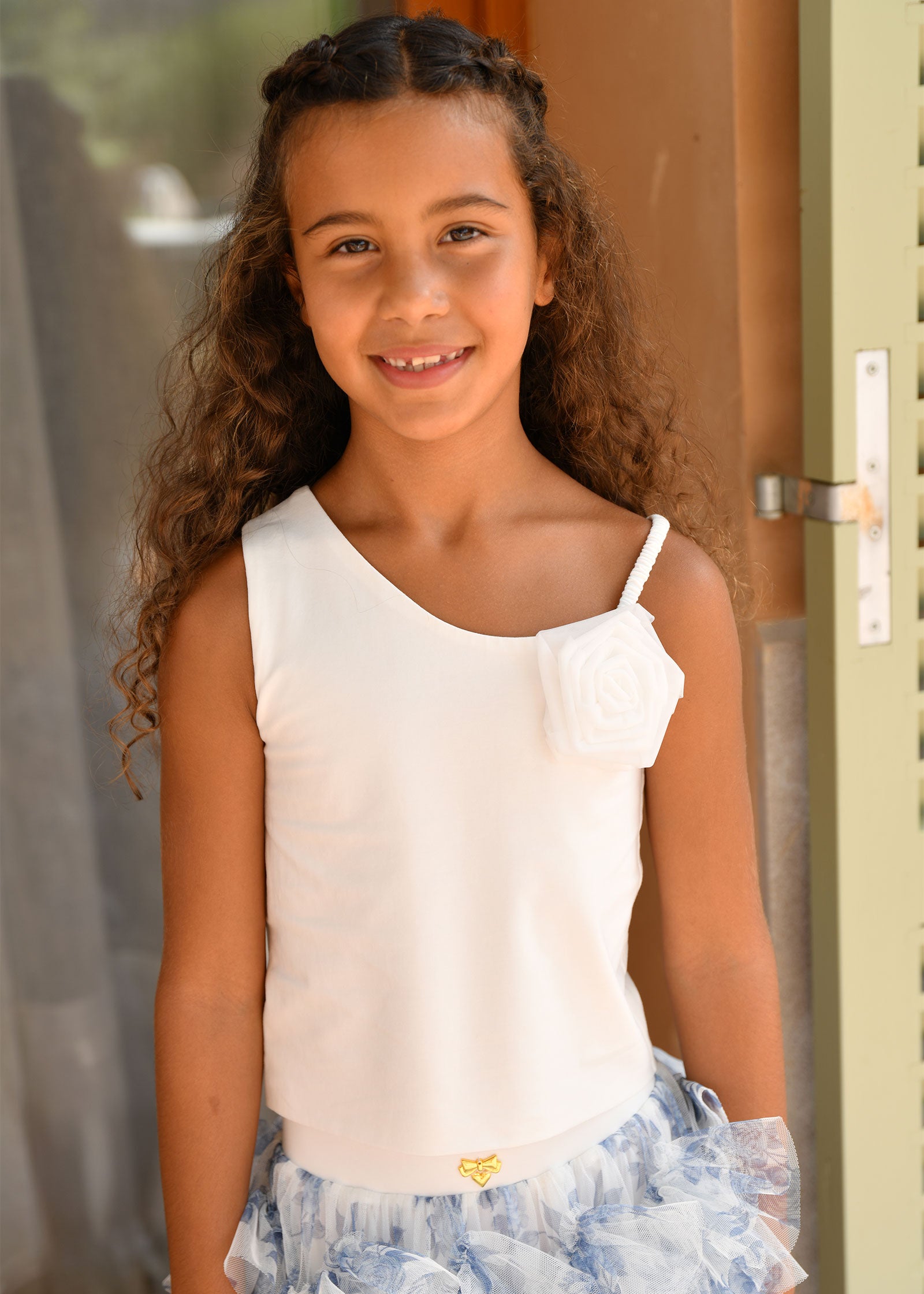 Cubist One Shoulder Top Snowdrop