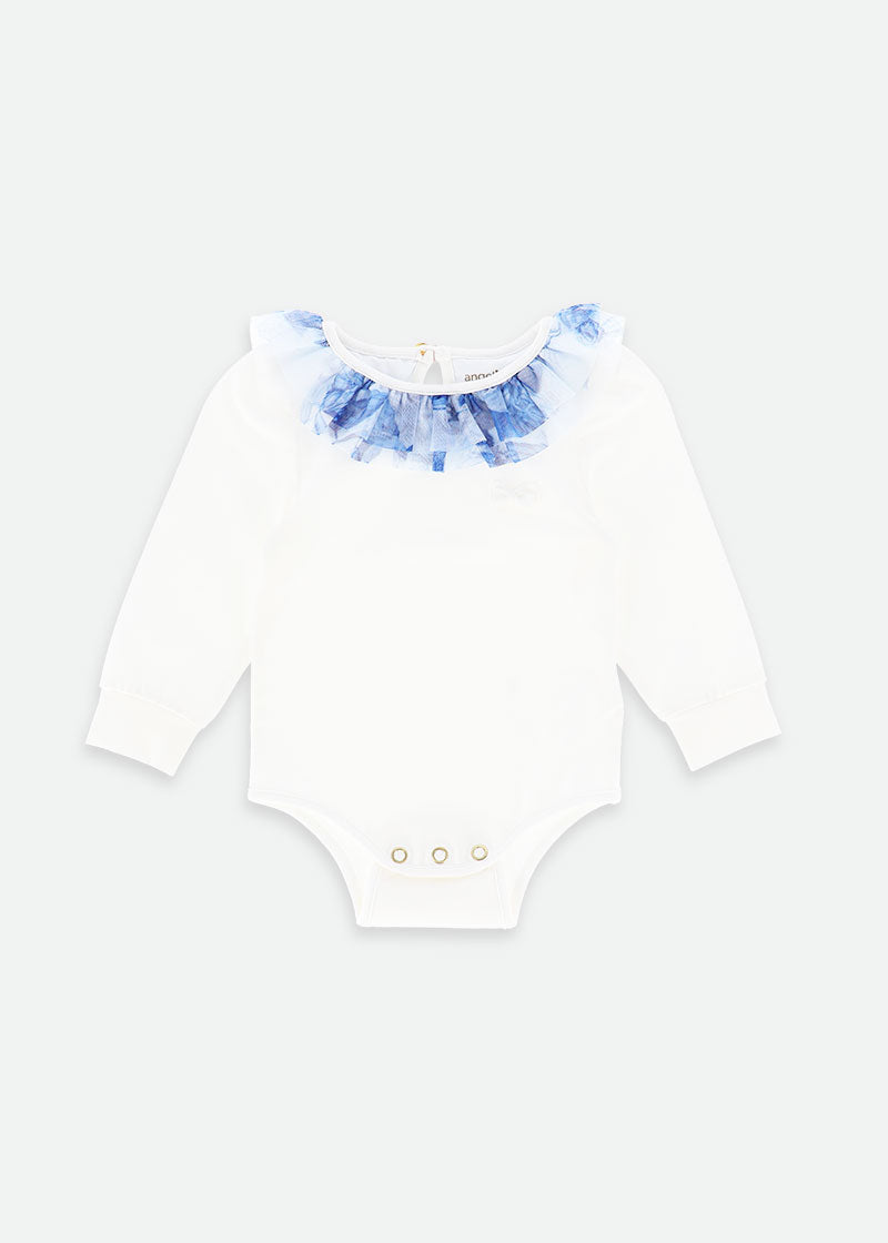 Cutie Blue Flower L/S Babygrow Snowdrop