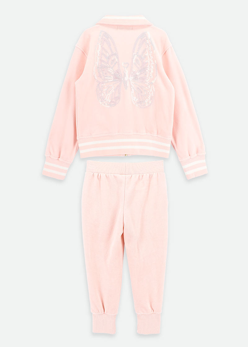 Dancer Velour Tracksuit Pale Pink