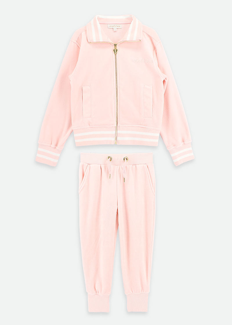 Dancer Velour Tracksuit Pale Pink