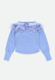 Deidre Spotted Tulle Top Lavender Blue