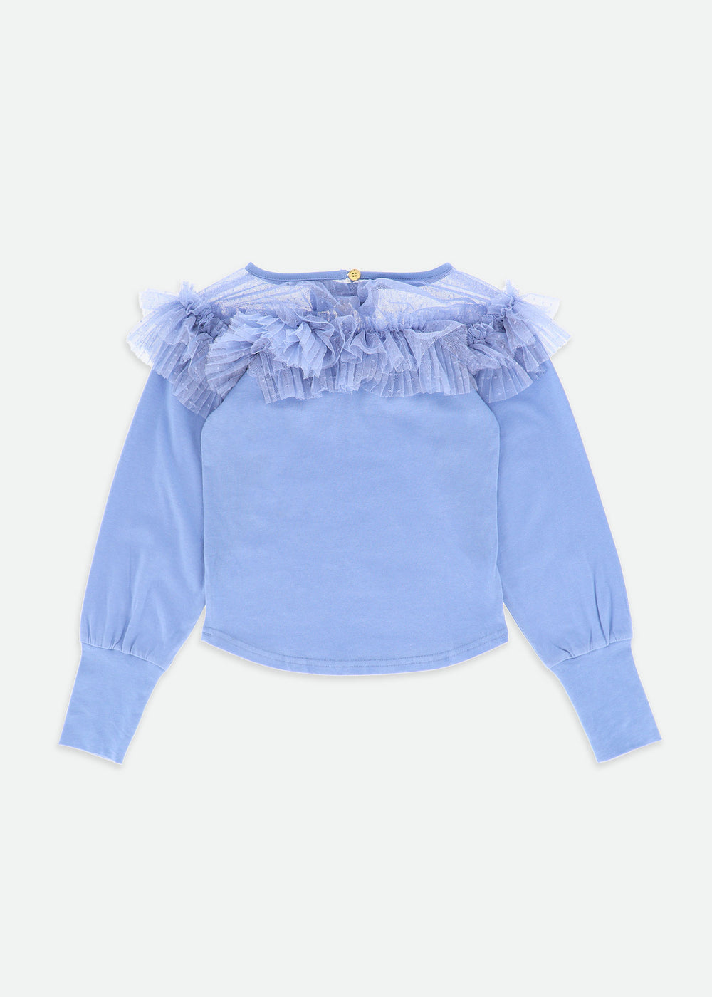 Deidre Spotted Tulle Top Lavender Blue