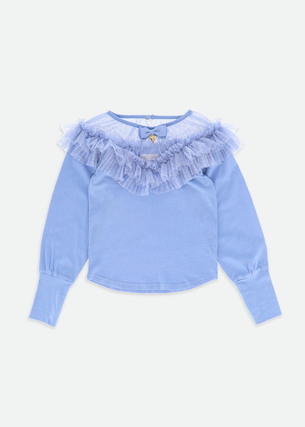 Deidre Spotted Tulle Top Lavender Blue