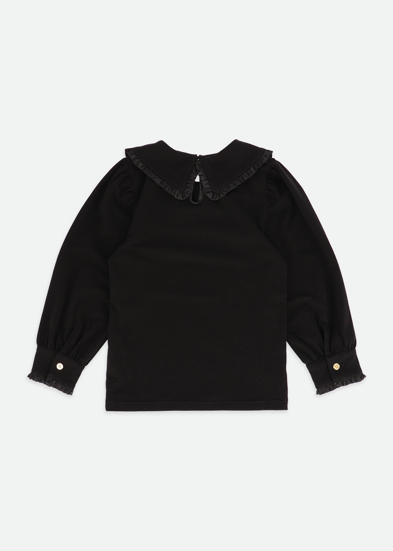 Della Frill Collared Top Black