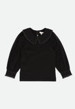 Della Frill Collared Top Black