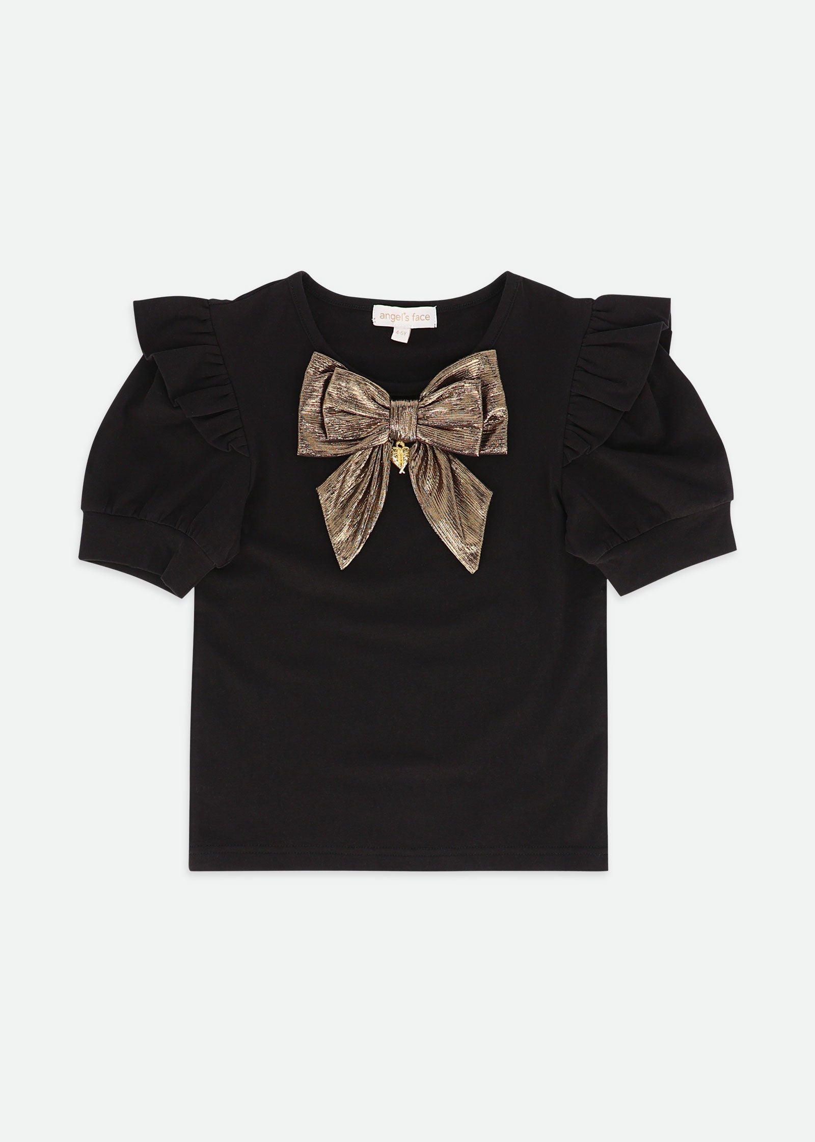 Delora Metallic Bow Top Black