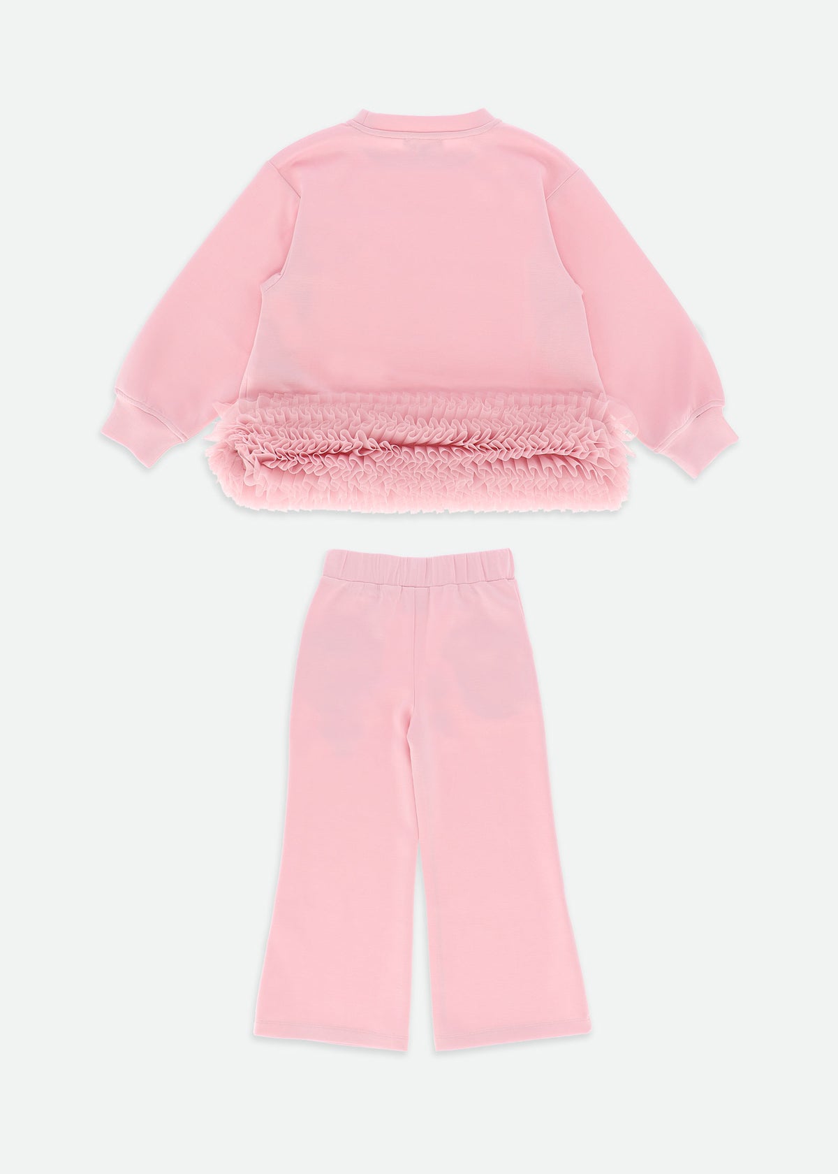 Deonne Tulle Trim Top And Jogger Set Pink