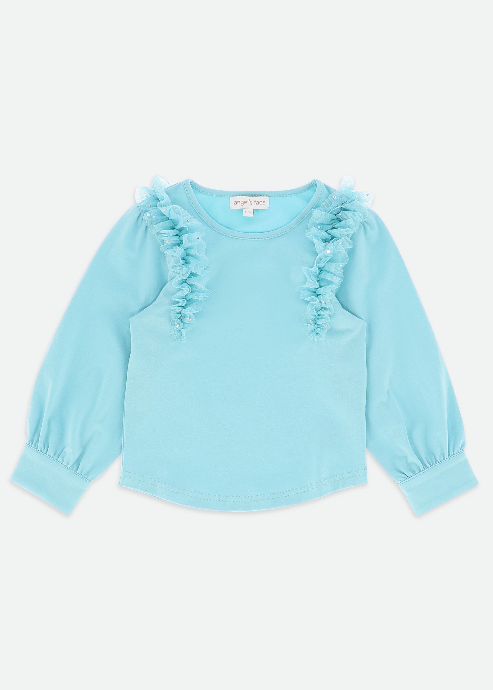 Desdemona Tulle Top Porcelain Blue