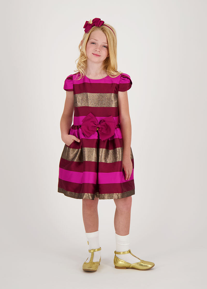 Desiree Striped Dress Tibetan Red