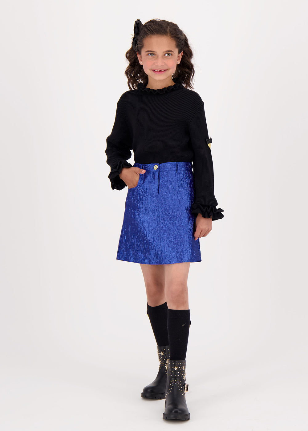 Diana Metallic Skirt Electric Blue