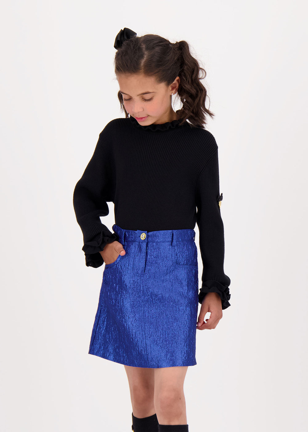 Diana Metallic Skirt Electric Blue