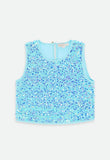 Diva Sequin Top Aqua