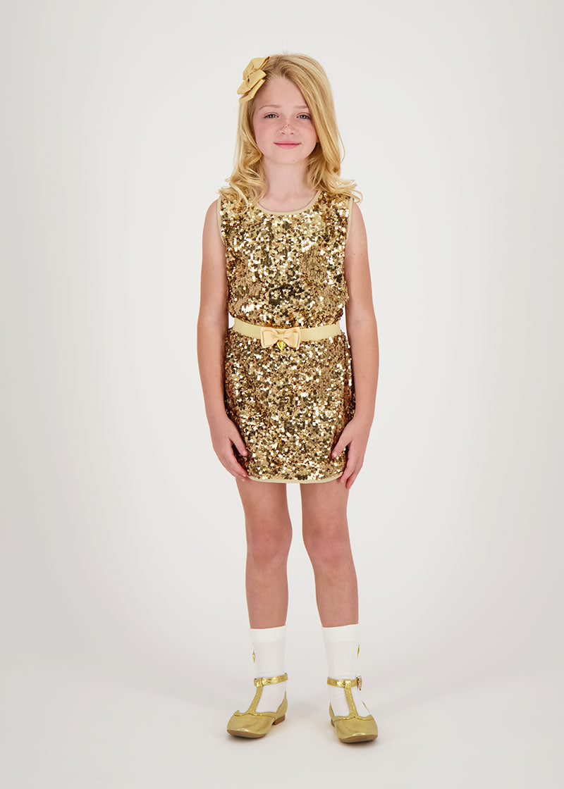 Diva Sequin Top Gold