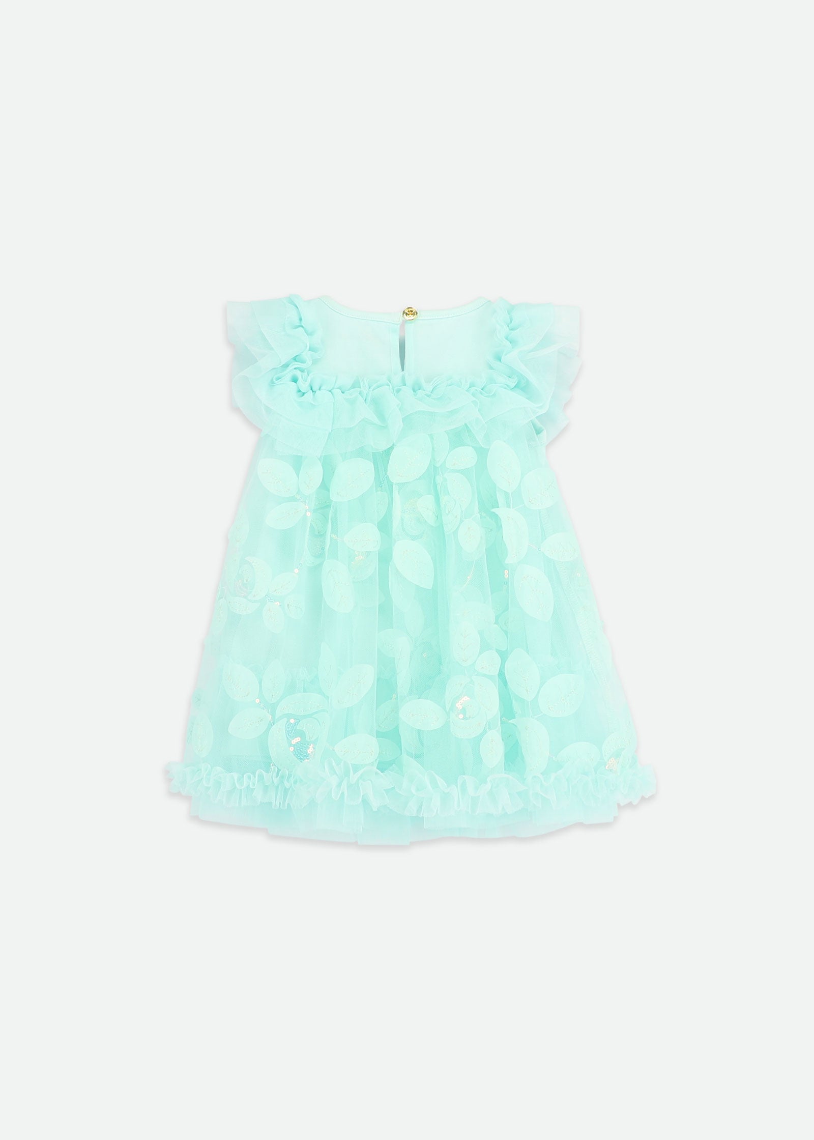 Dominique Embroidered 3D Bud Baby Dress Mint
