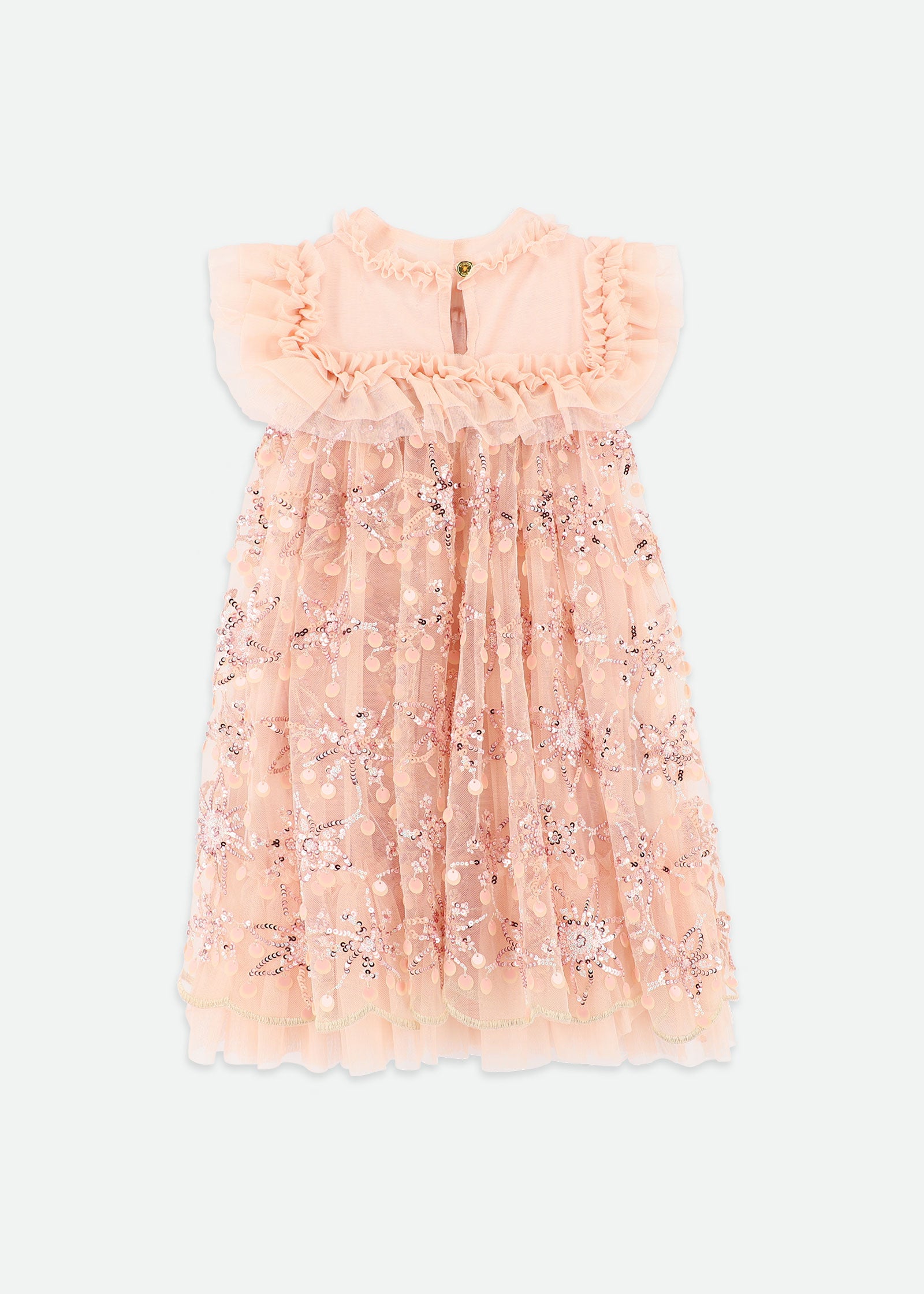 Dominique Flower Sequin Dress Blush Pink