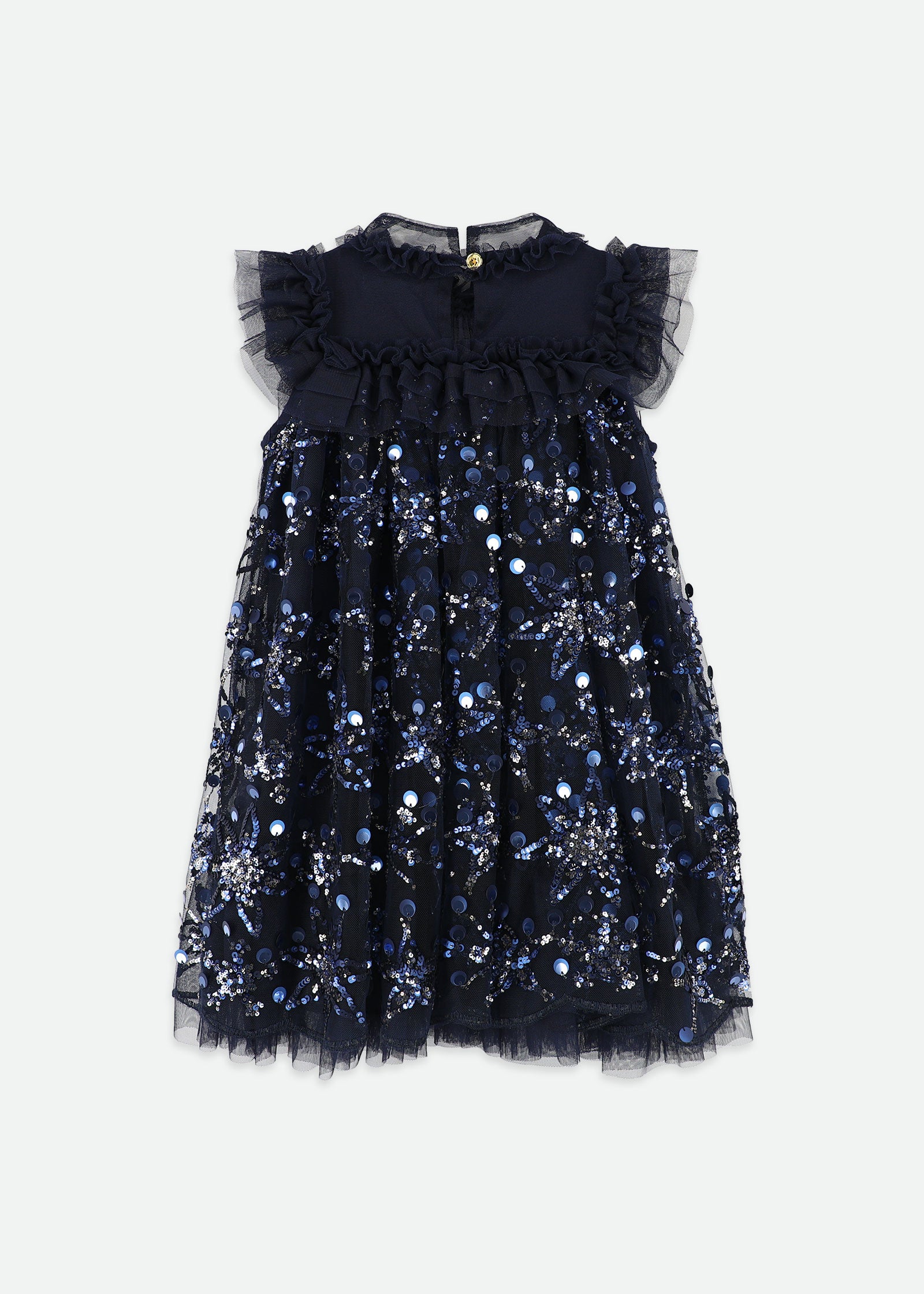 Dominique Flower Sequin Dress Navy