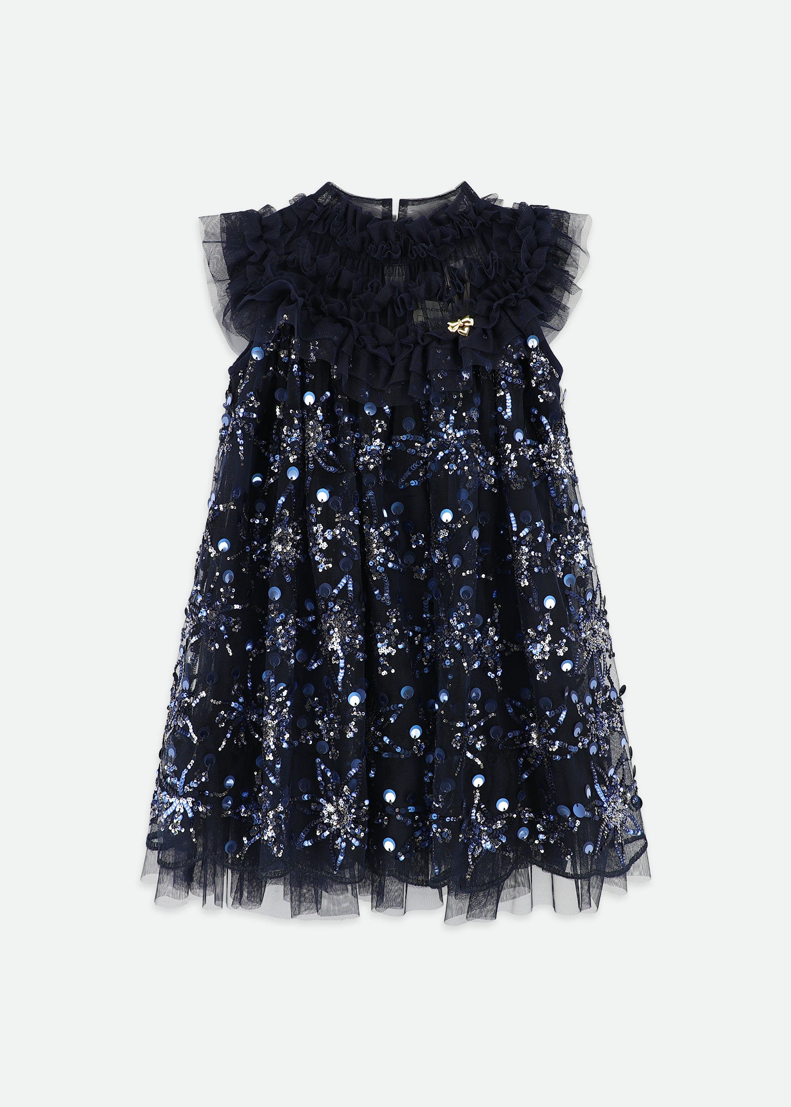 Dominique Flower Sequin Dress Navy