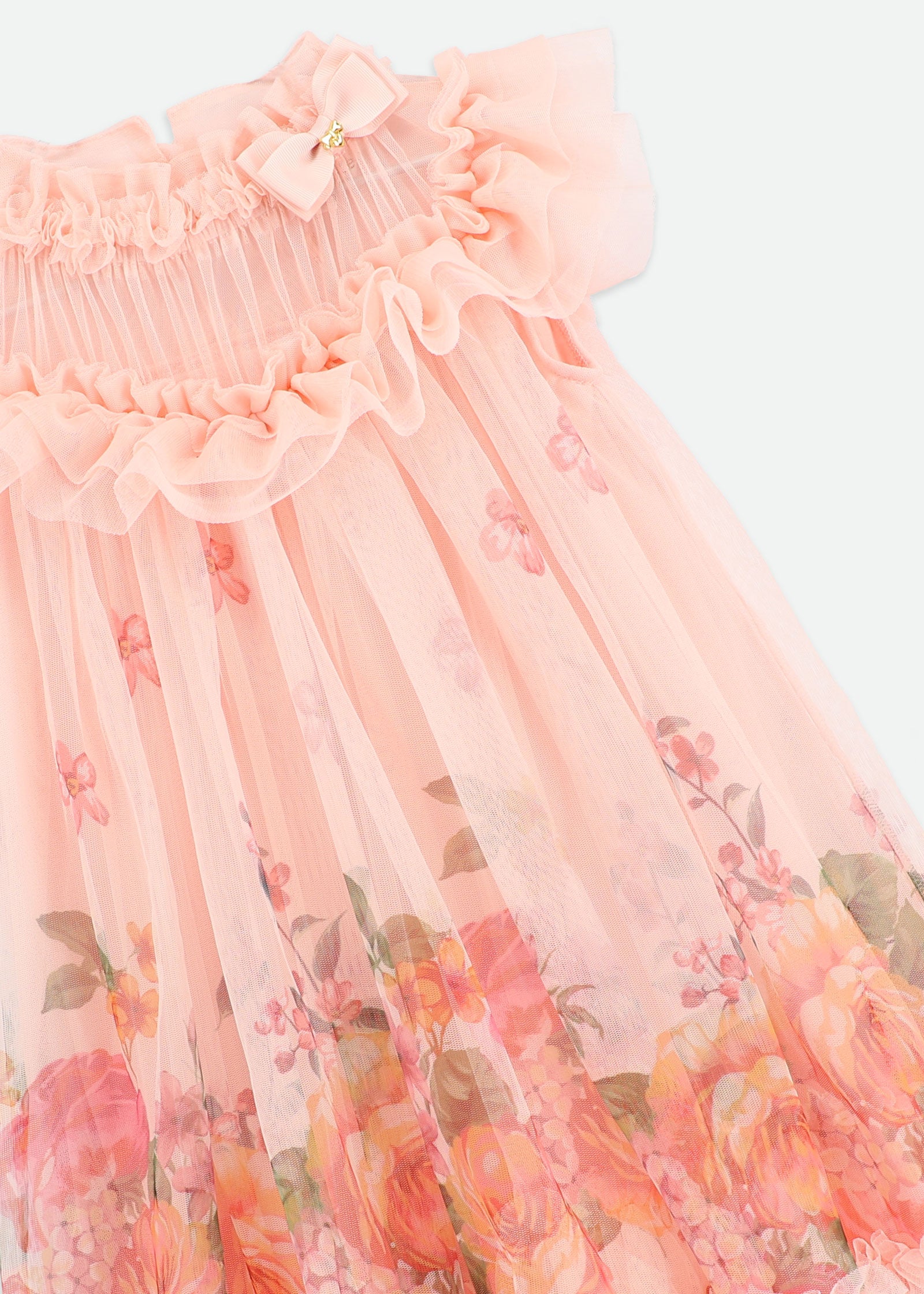 Dominique Roses Dress Peach