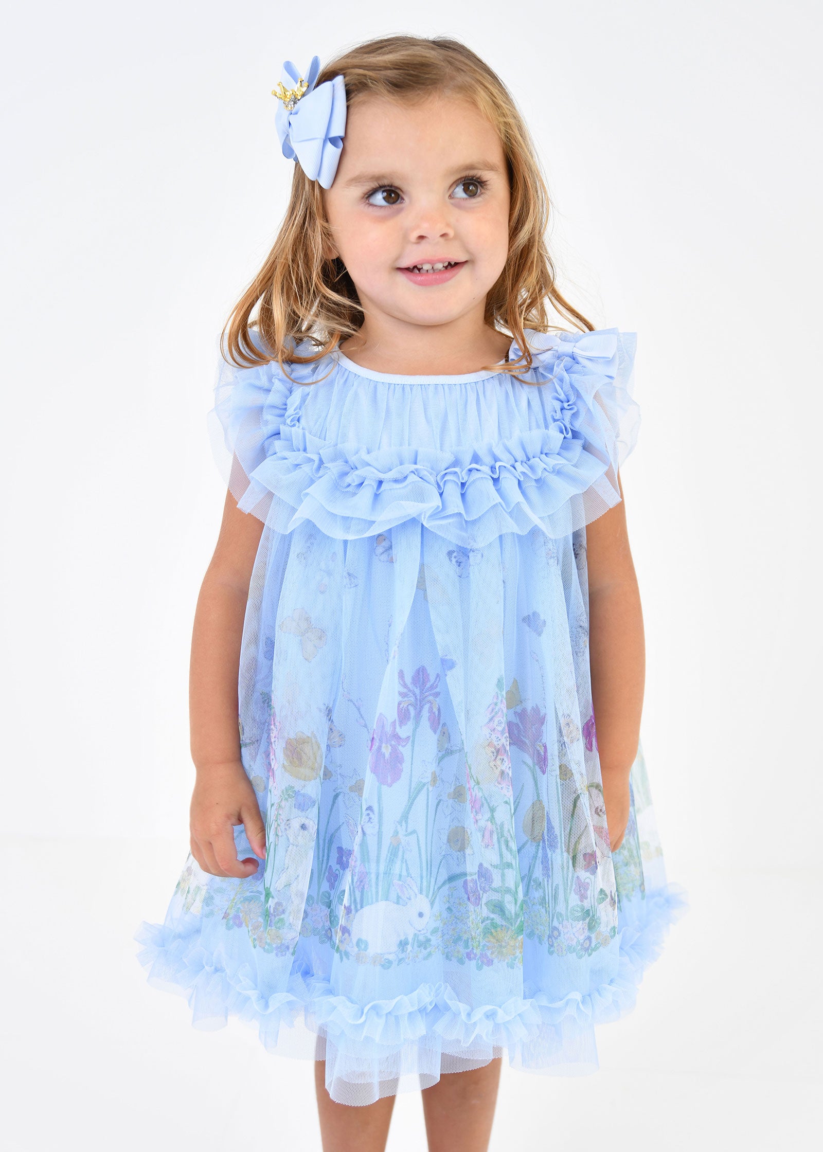 Dominique Bunny Baby Dress Pale Blue