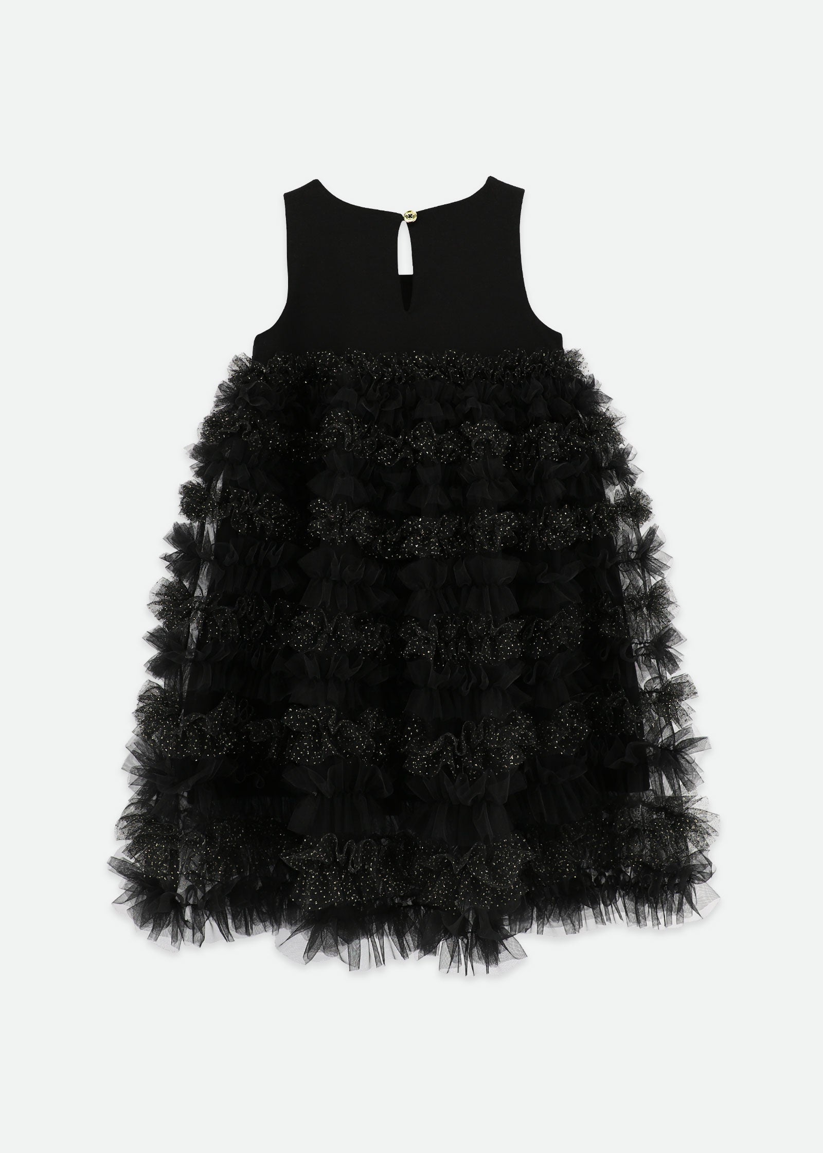 Donna Ruffle Sparkle Dress Black