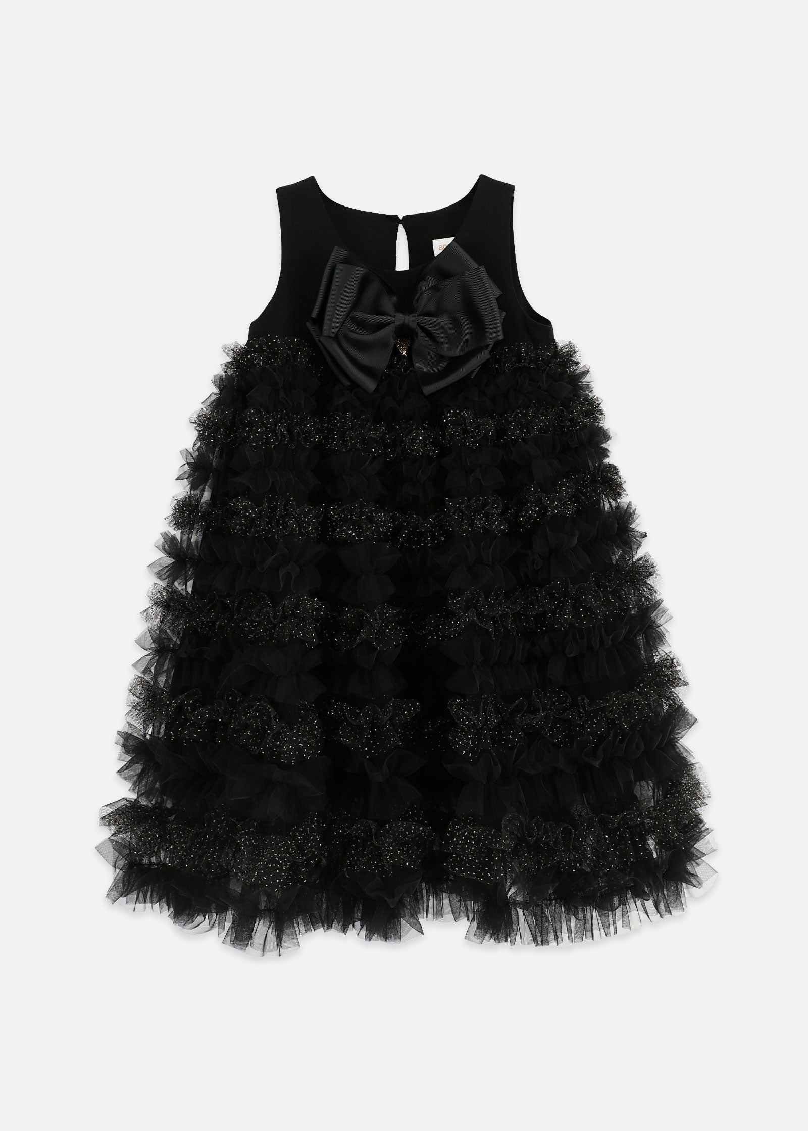 Donna Ruffle Sparkle Dress Black