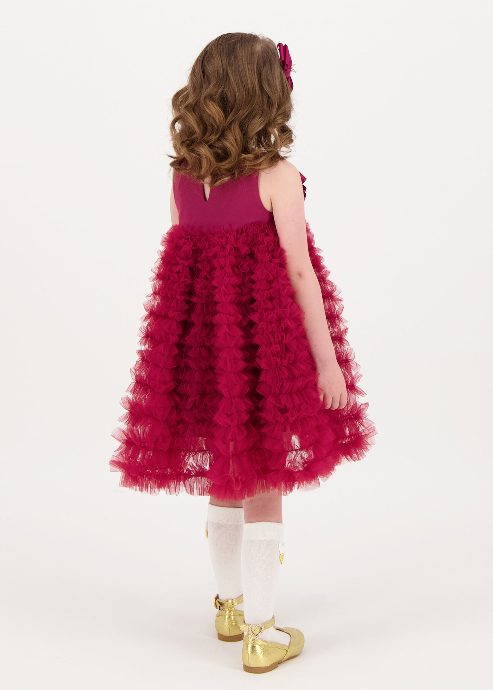 Donna Ruffle Dress Tibetan Red