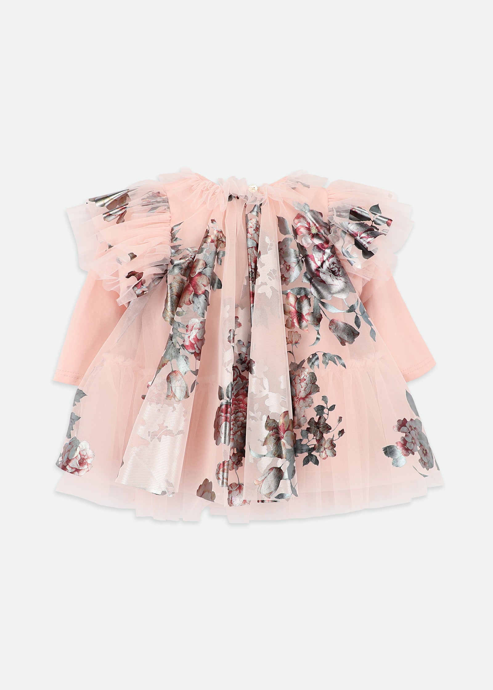 Doris Foil Floral Print Baby S/S Dress Sweet Blush