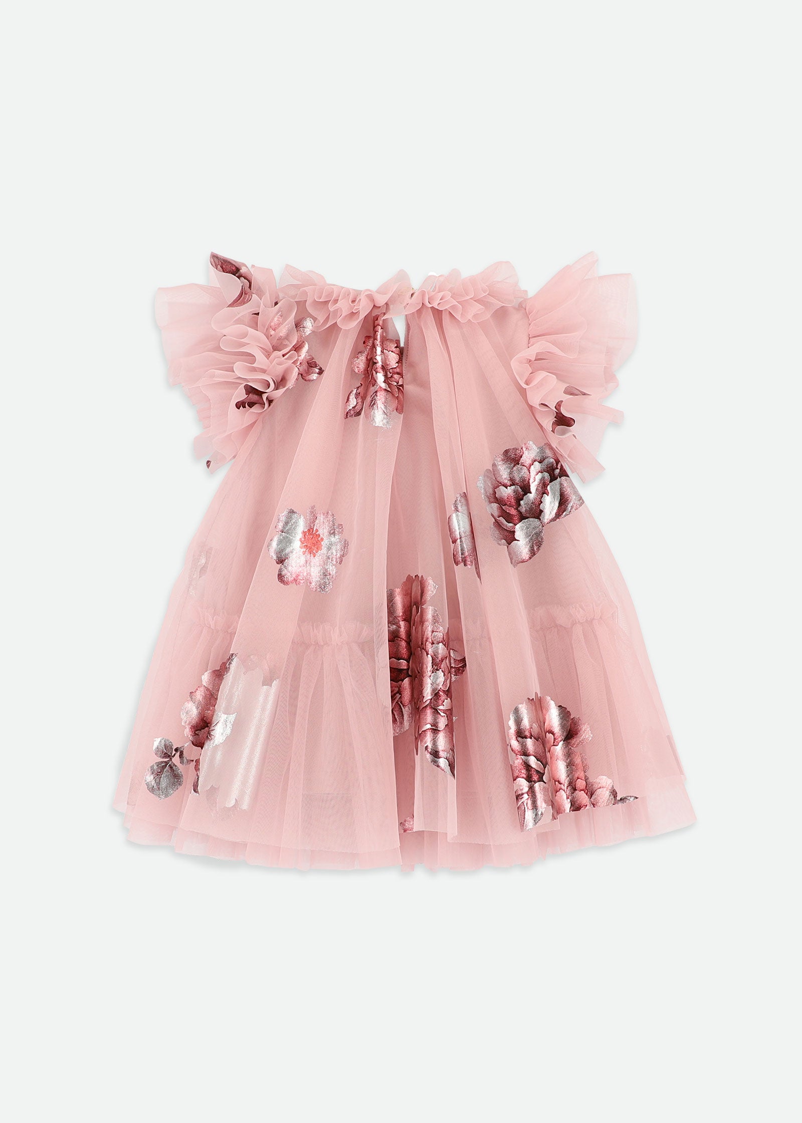 Dottie Foil Border Print Baby Dress Vintage Rose