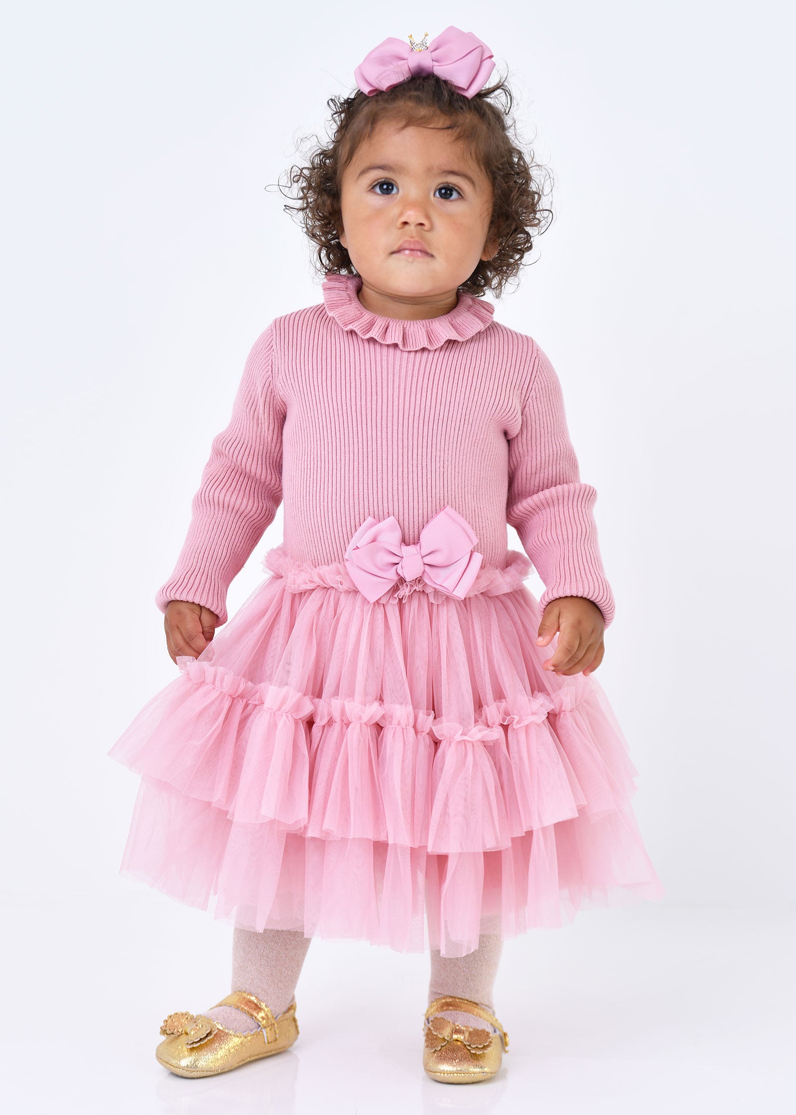 Elin Baby Tulle Dress Tea Rose