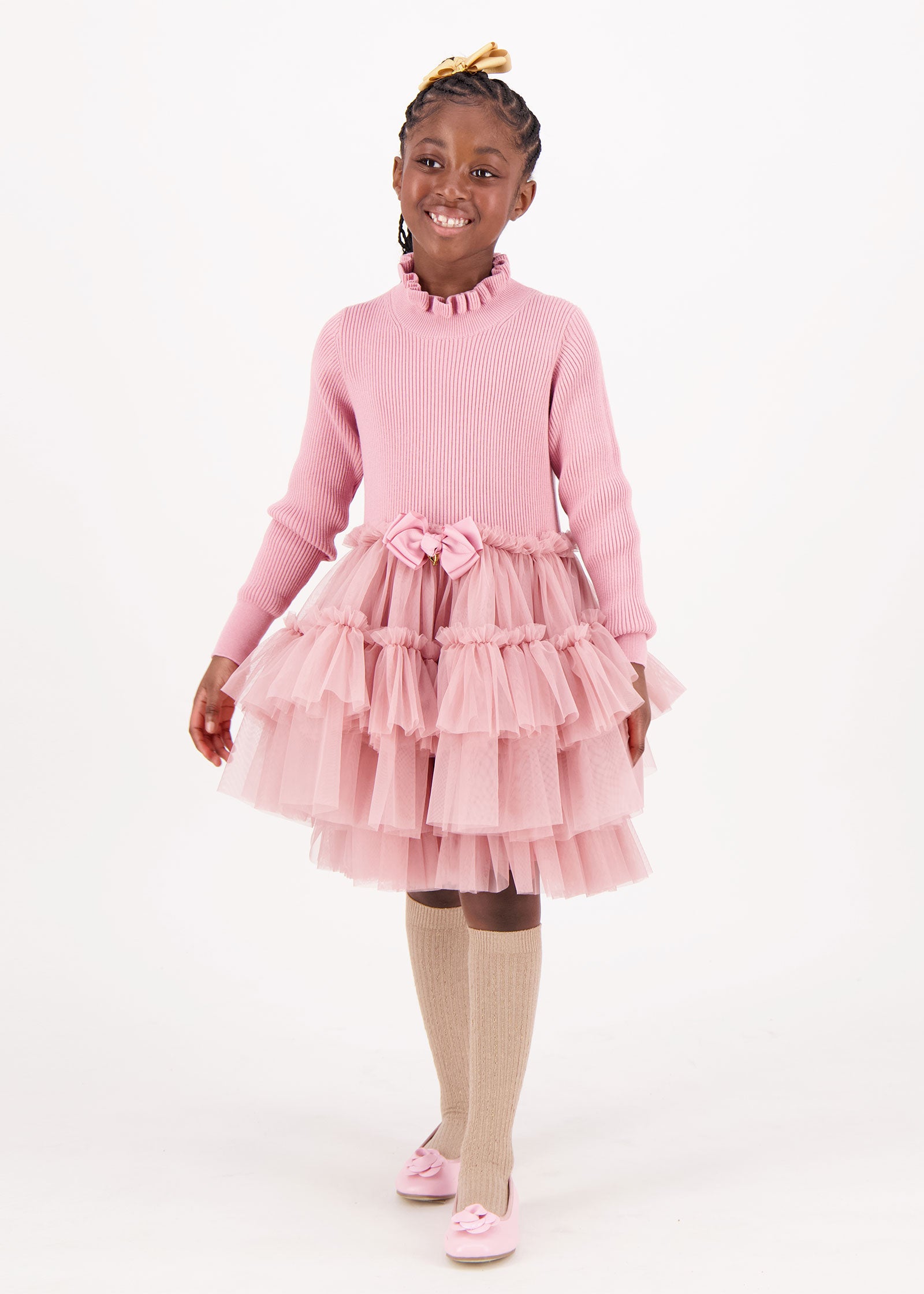 Elin Tulle Dress Tea Rose