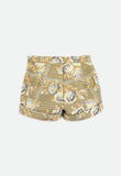 Ella Check Shorts Gold