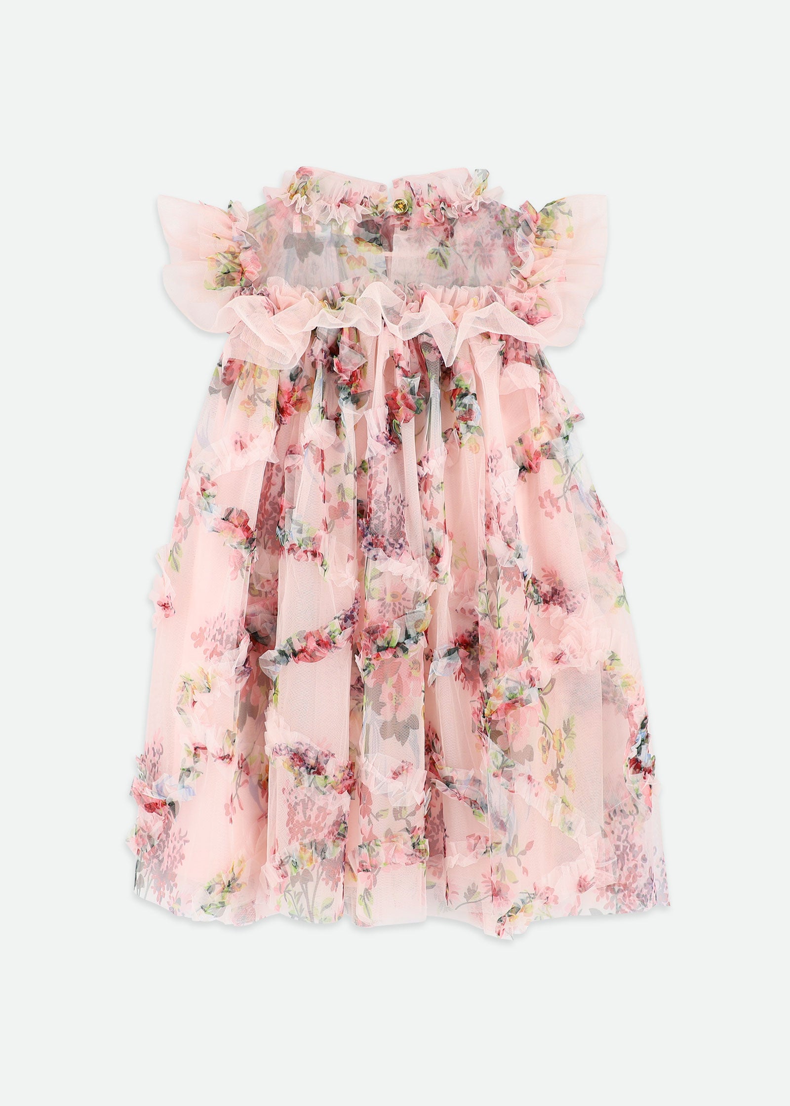 Elle Floral Tulle Dress Pale Pink