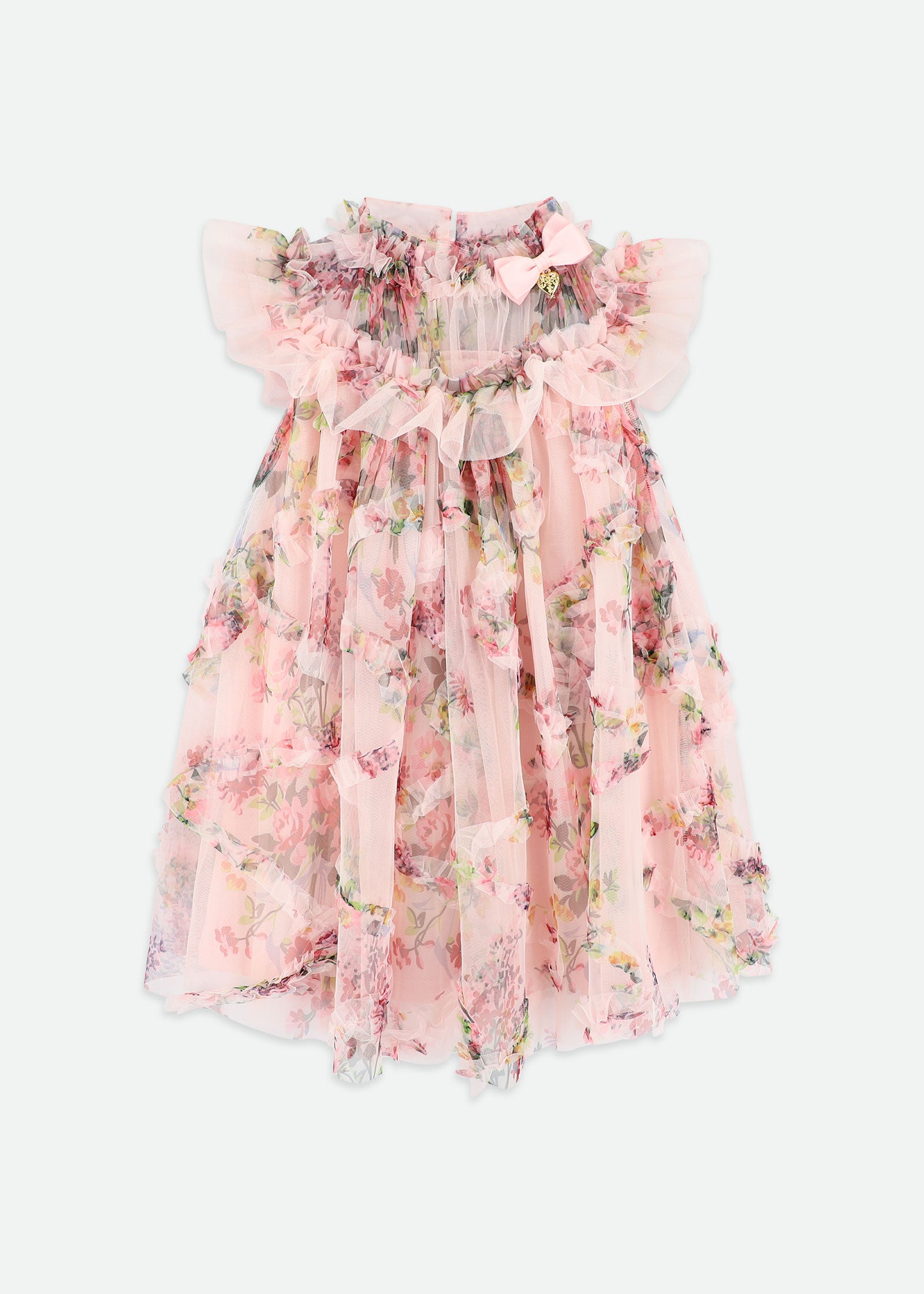 Elle Floral Tulle Dress Pale Pink