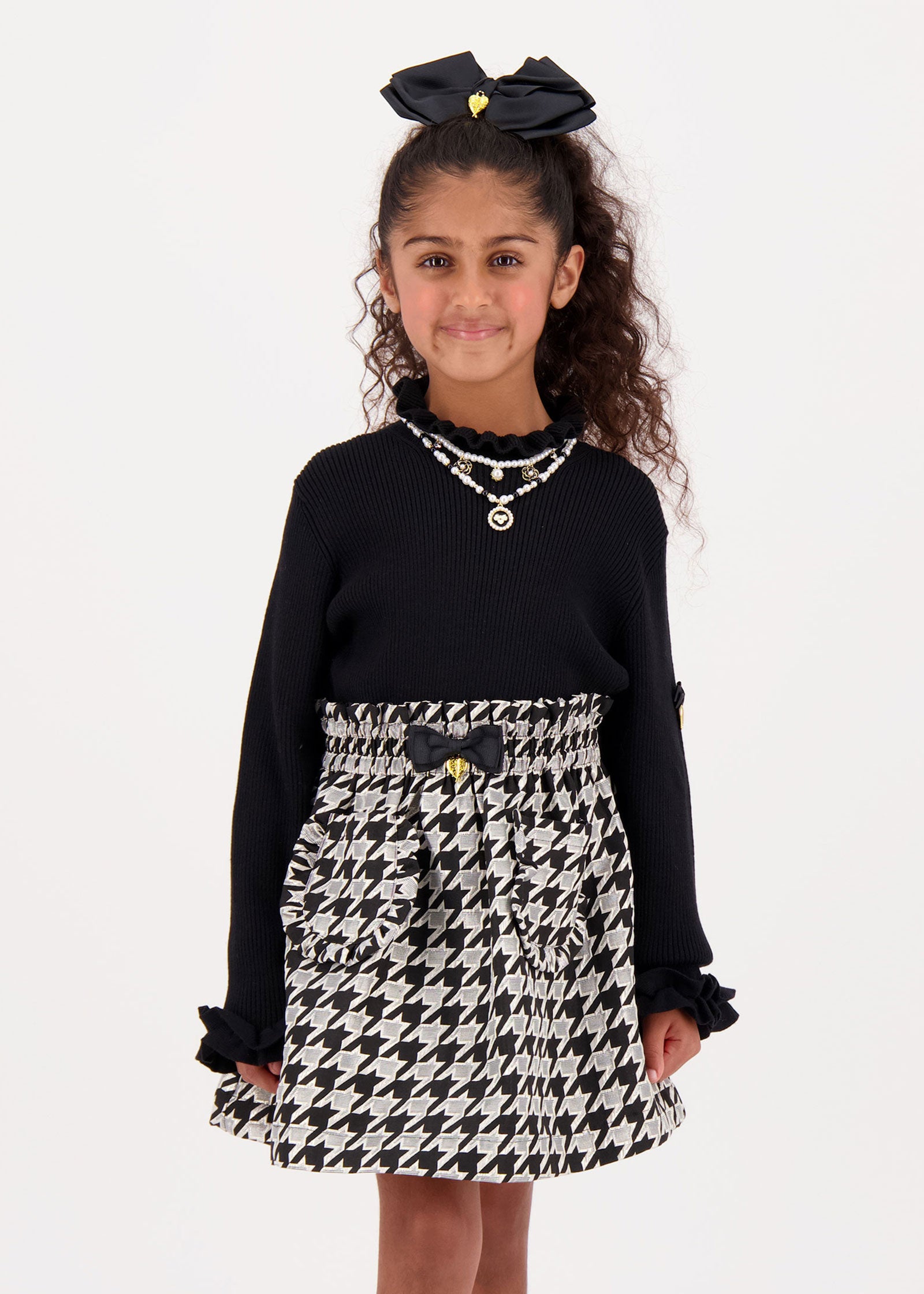 Cracker Jacquard Skirt Black & Silver