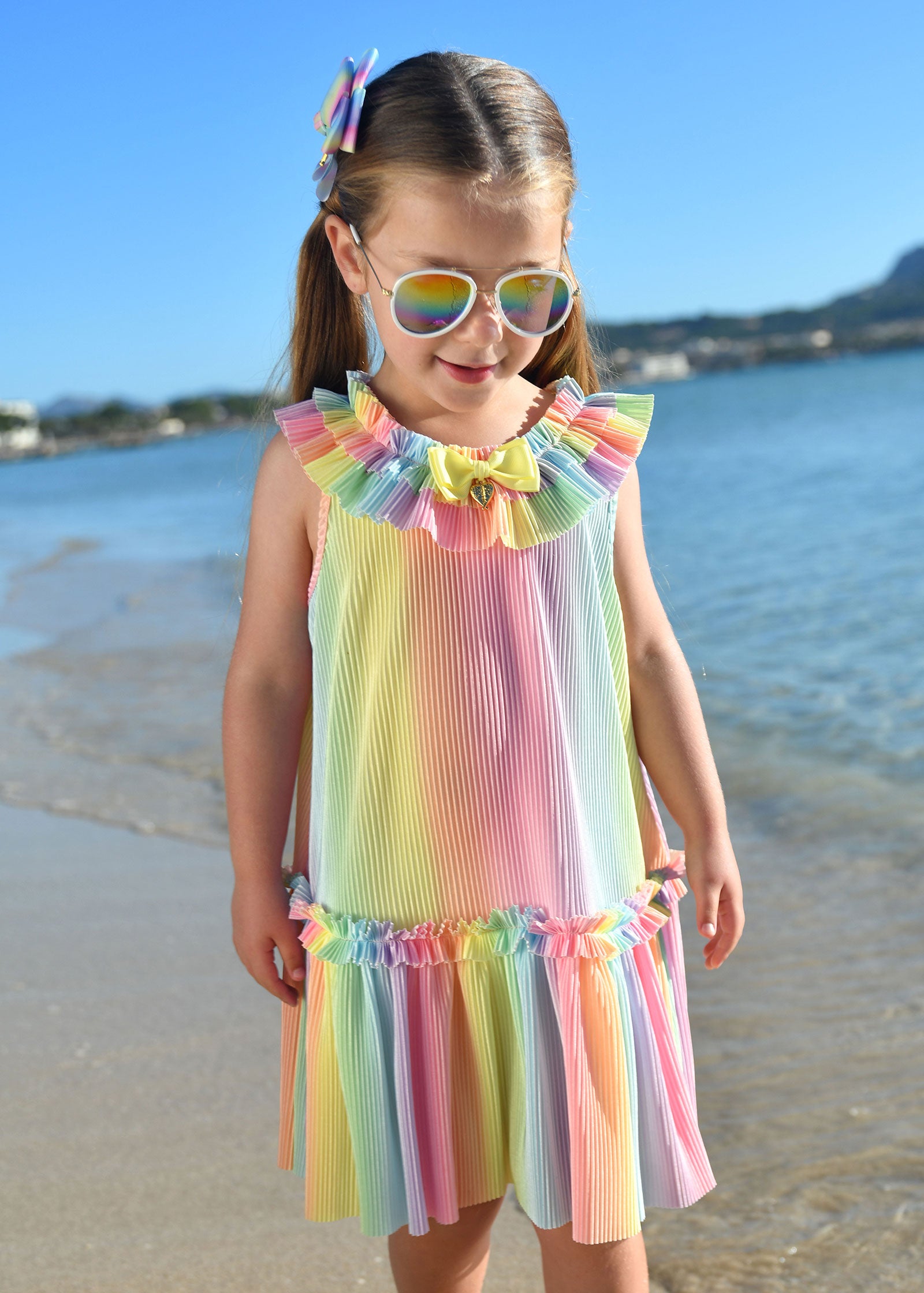 Ember Pleated Dress Rainbow