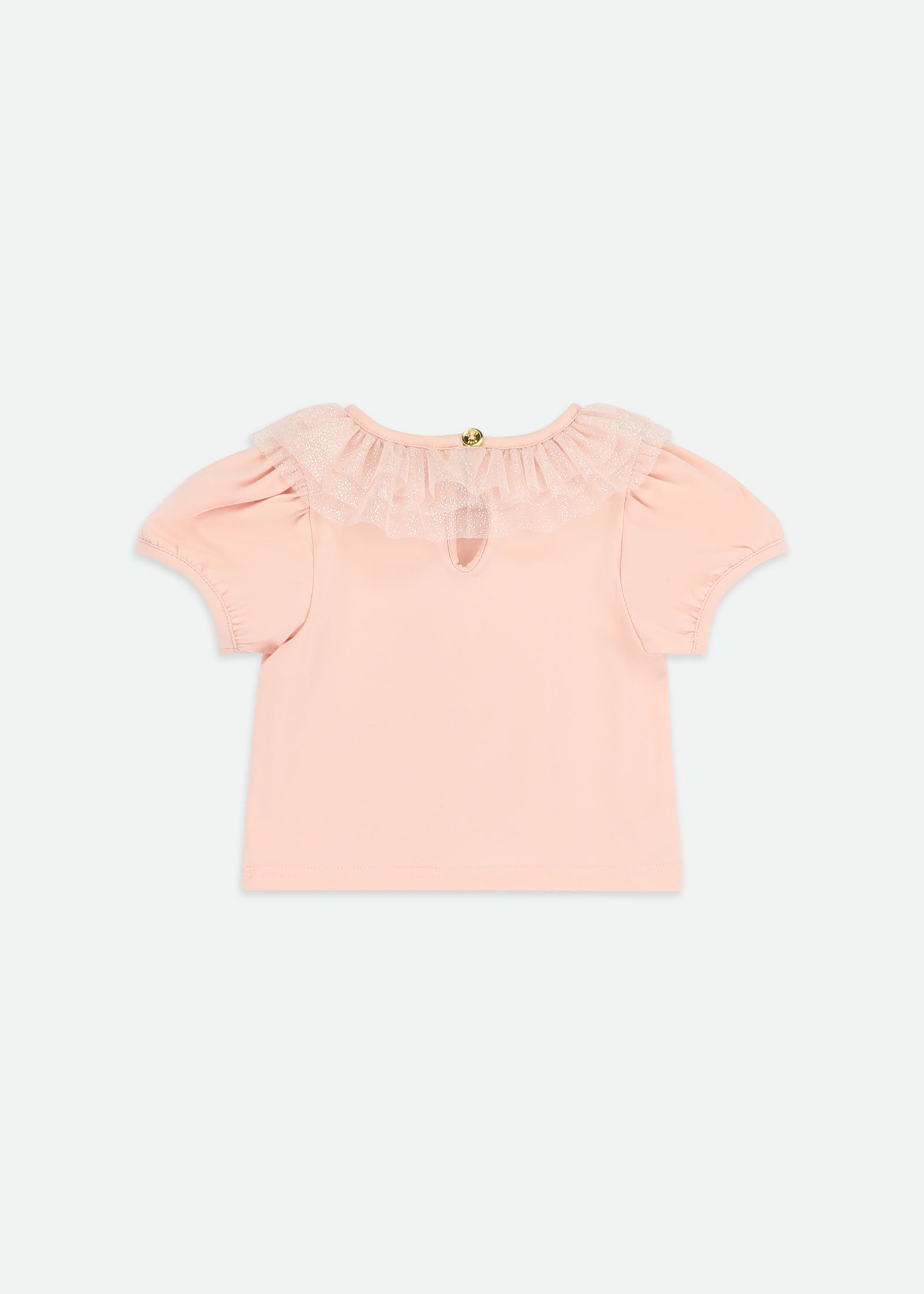 Enid Sparkle Tulle Collar Baby Top sweet Blush