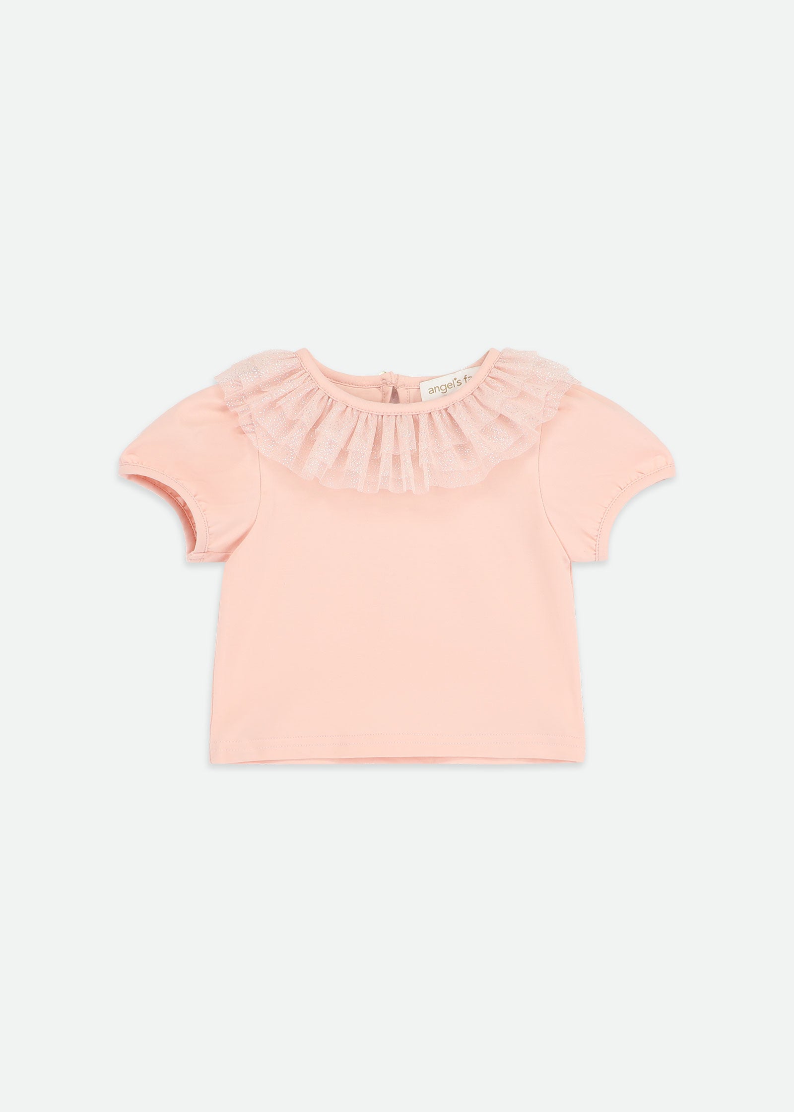 Enid Sparkle Tulle Collar Baby Top sweet Blush