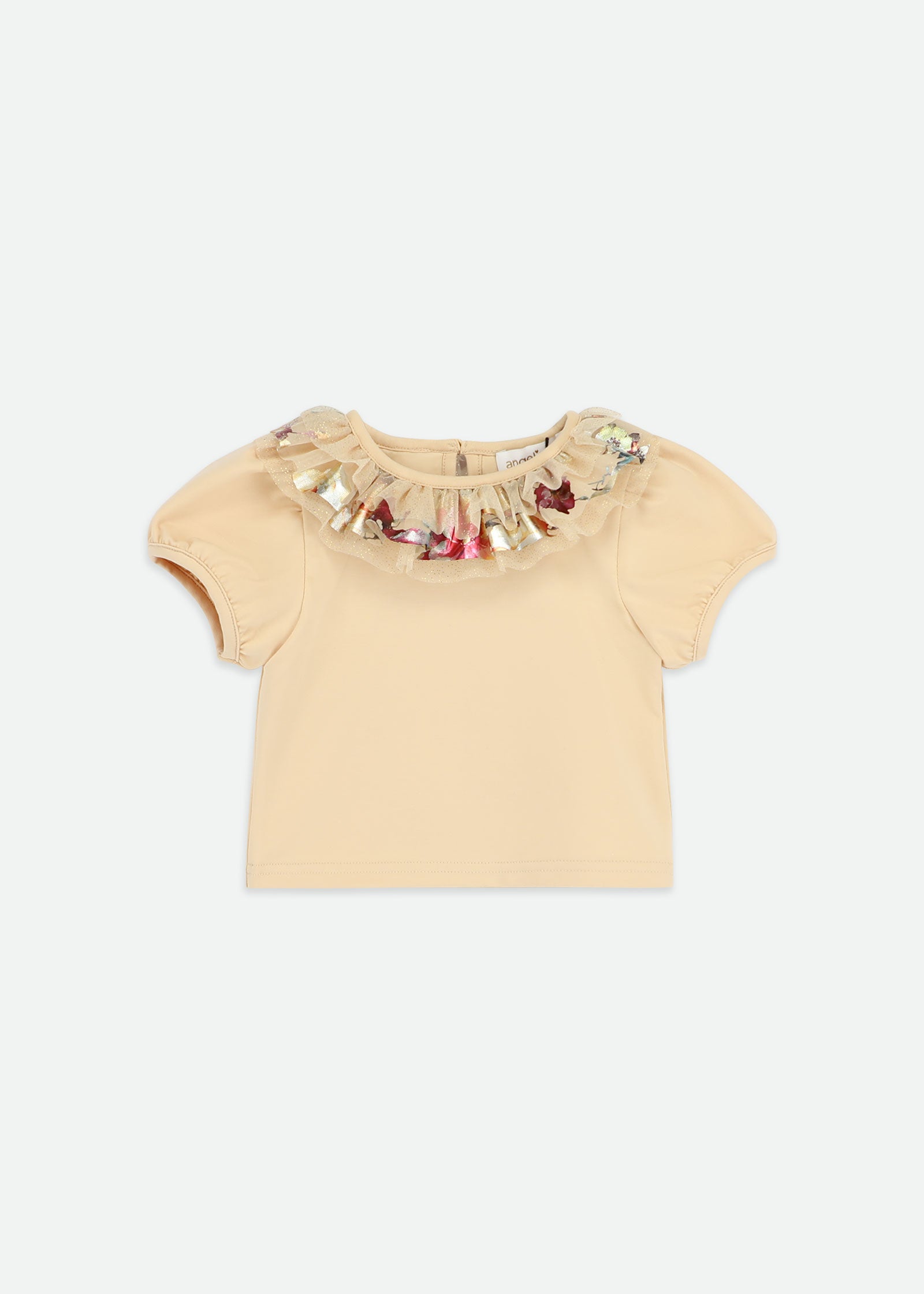 Enid Foil Print Collar Baby Top Gold