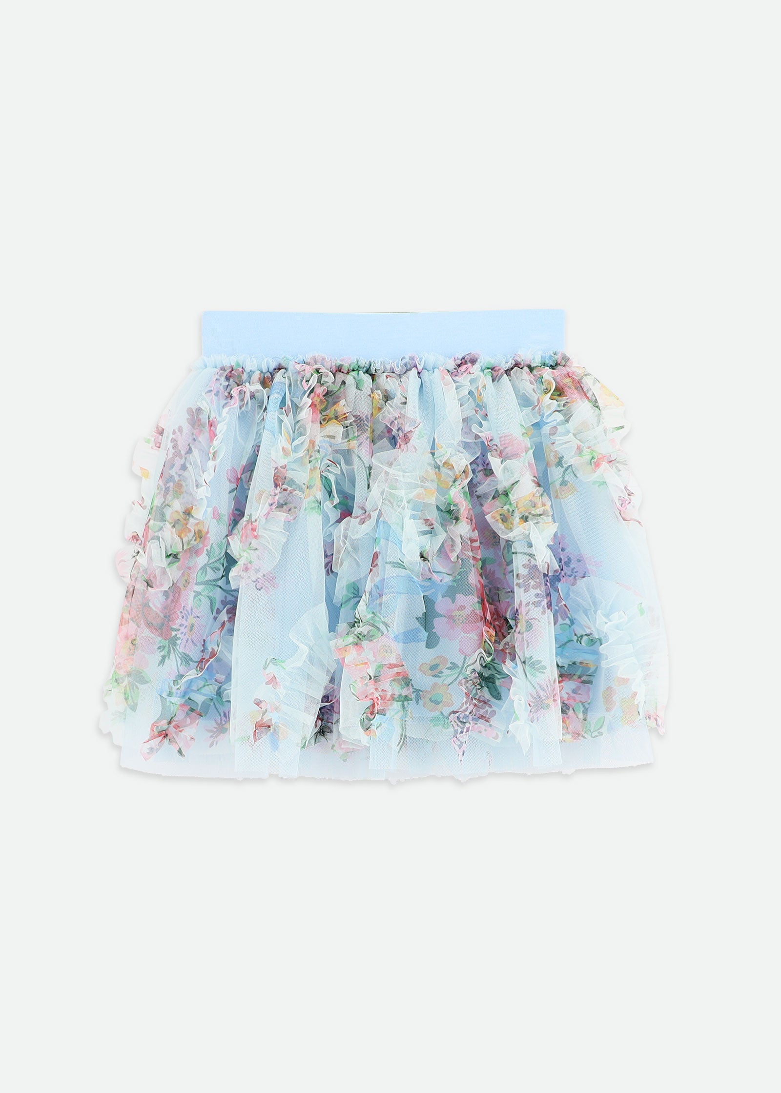 Erika Floral Tulle Skirt Baby Blue