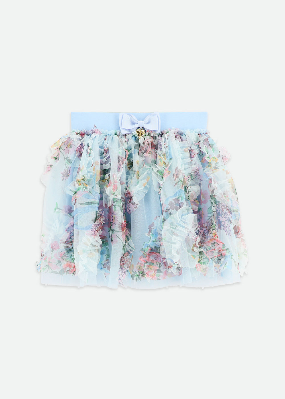 Erika Floral Tulle Skirt Baby Blue