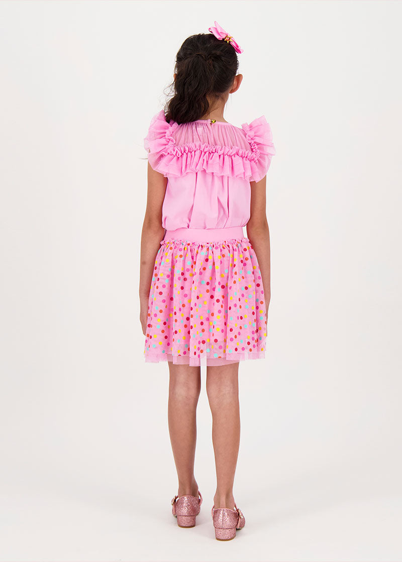 Erika Multi Spotted Skirt Rose