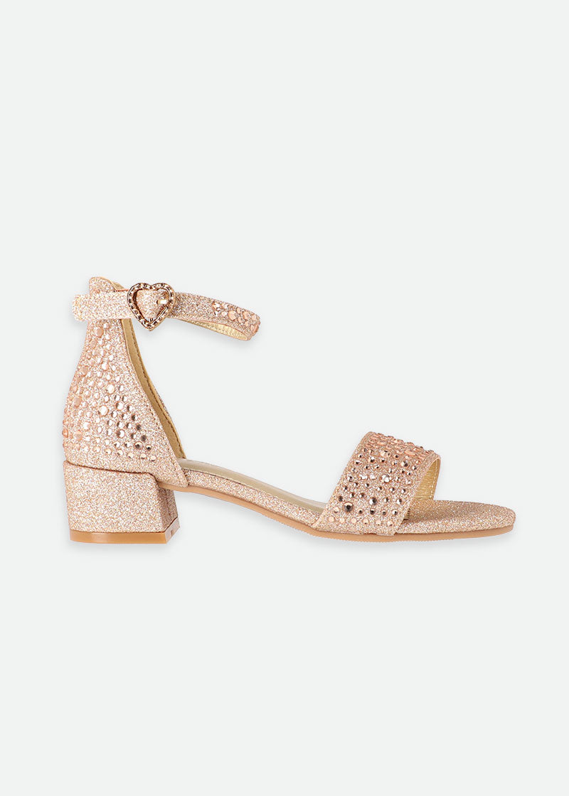 Erin Crystal Sandals Rose Gold