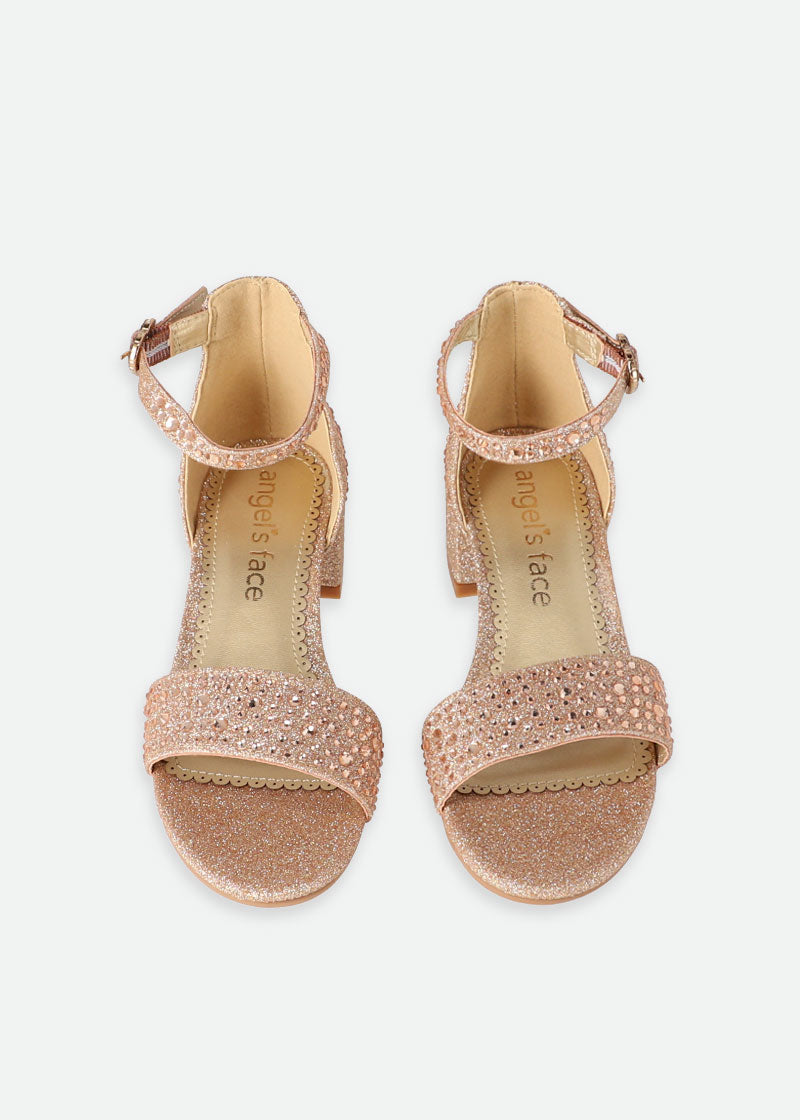 Erin Crystal Sandals Rose Gold